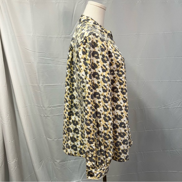 Cabi Providence Shirt Jacket #5854 Gray White Yellow‎ Print spring Woman’s large - Picture 7 of 15